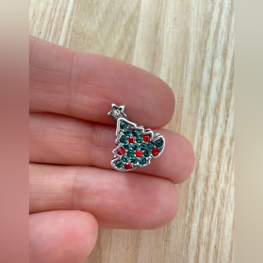Michael Anthony 925 Sterling silver double Christmas tree barrel bead charm